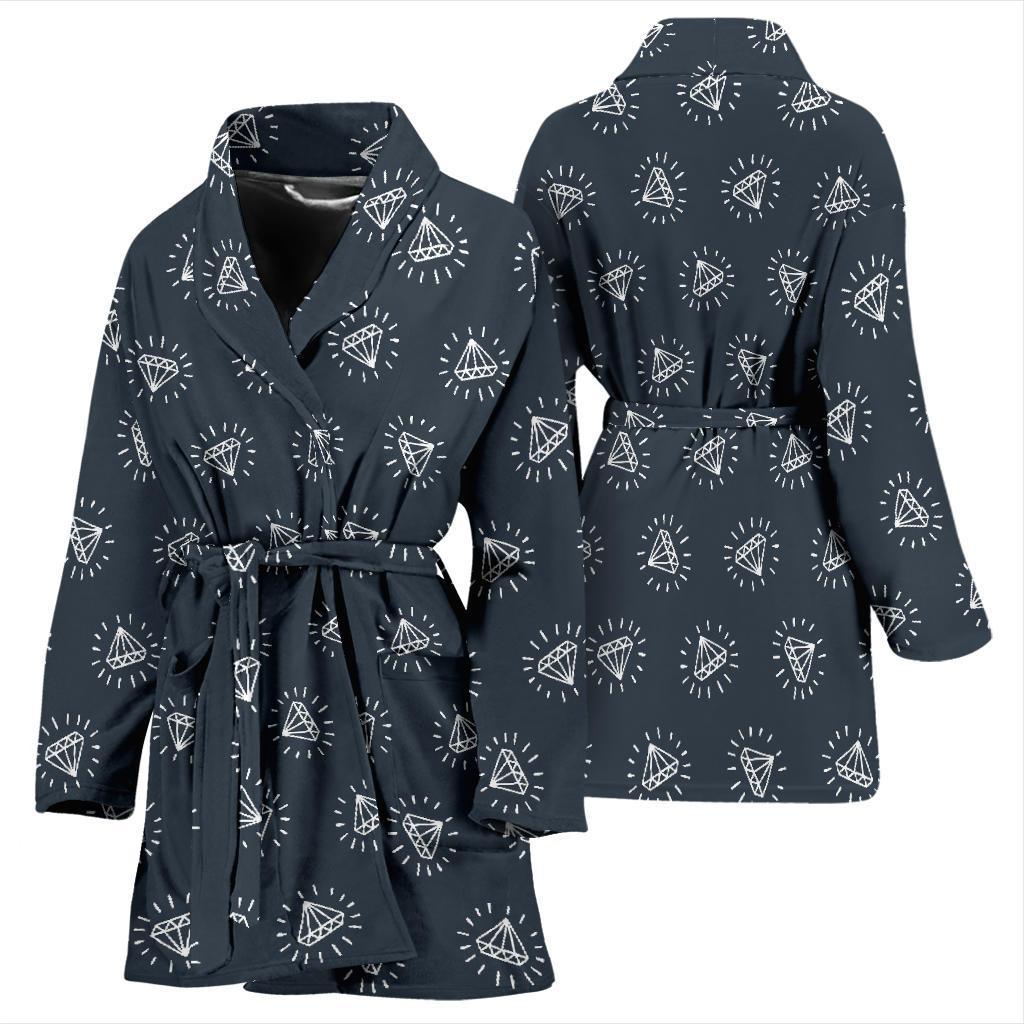 Diamond Print Pattern Women Long Robe-grizzshop