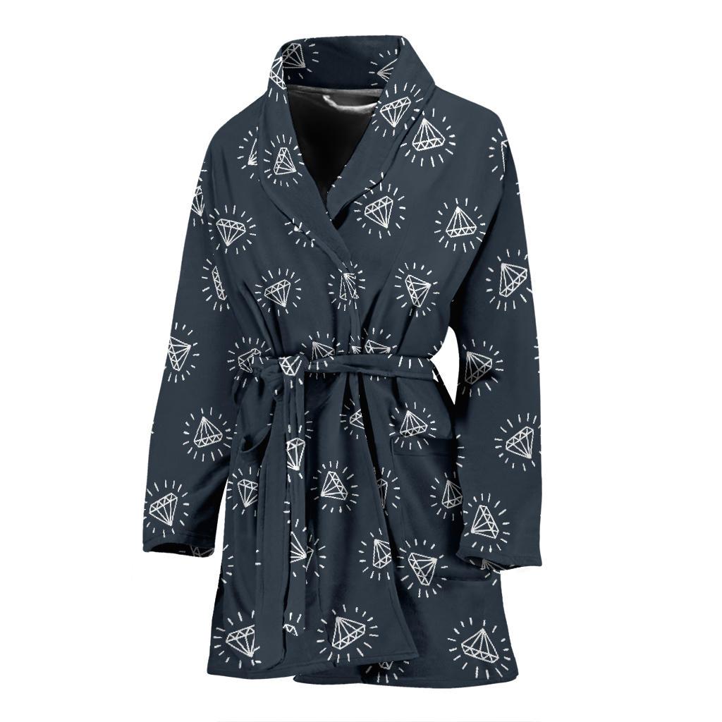 Diamond Print Pattern Women Long Robe-grizzshop