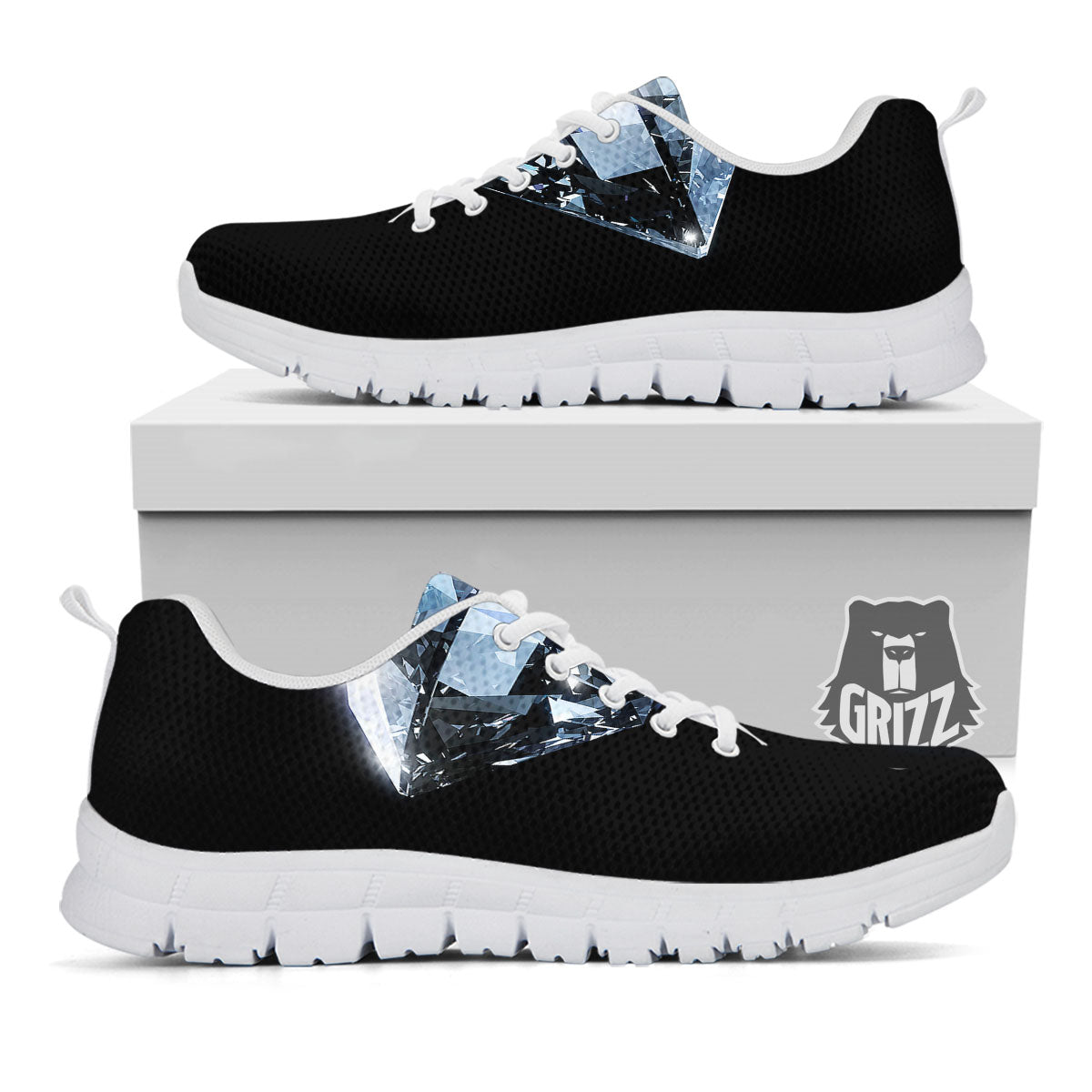 Diamond Print White Sneaker-grizzshop