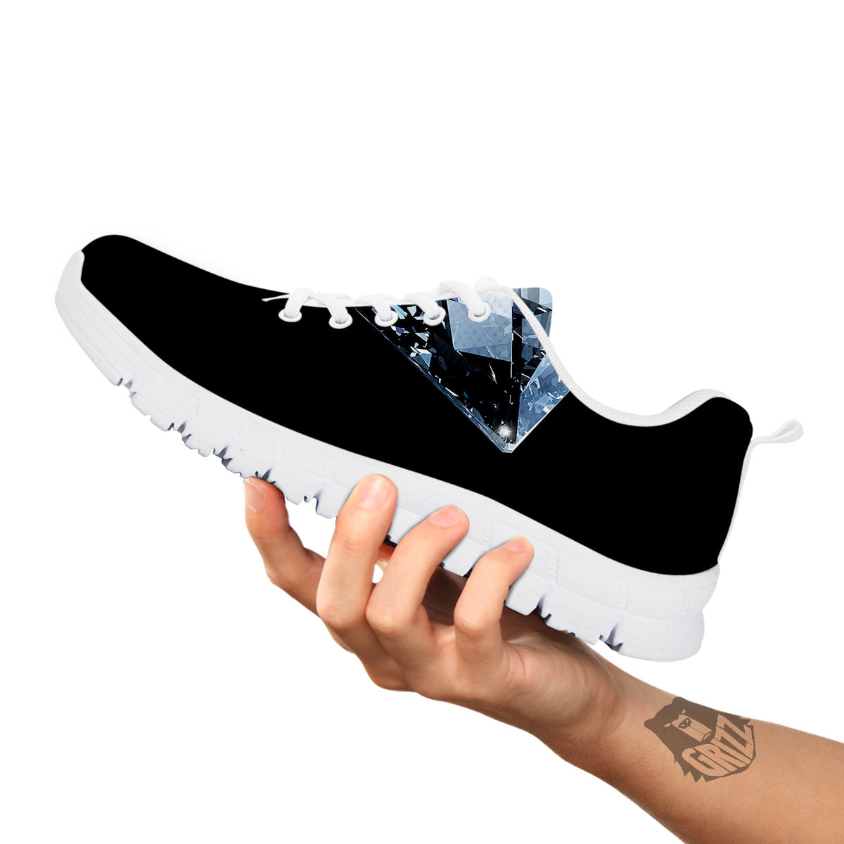 Diamond Print White Sneaker-grizzshop