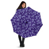 Diamond Purple Print Pattern Automatic Foldable Umbrella-grizzshop