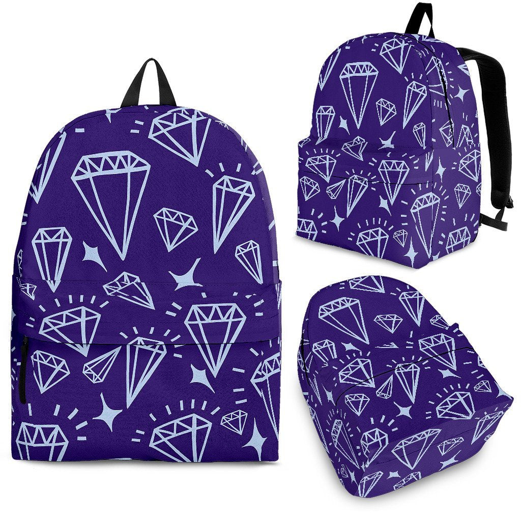 Diamond Purple Print Pattern Backpack-grizzshop