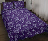 Diamond Purple Print Pattern Bed Set Quilt-grizzshop