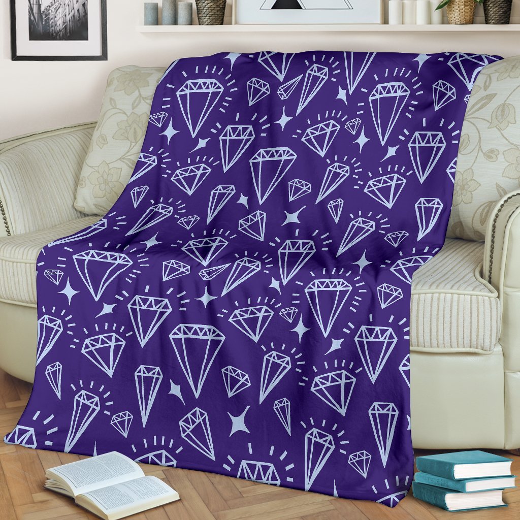 Diamond Purple Print Pattern Blanket-grizzshop