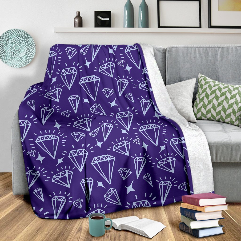 Diamond Purple Print Pattern Blanket-grizzshop