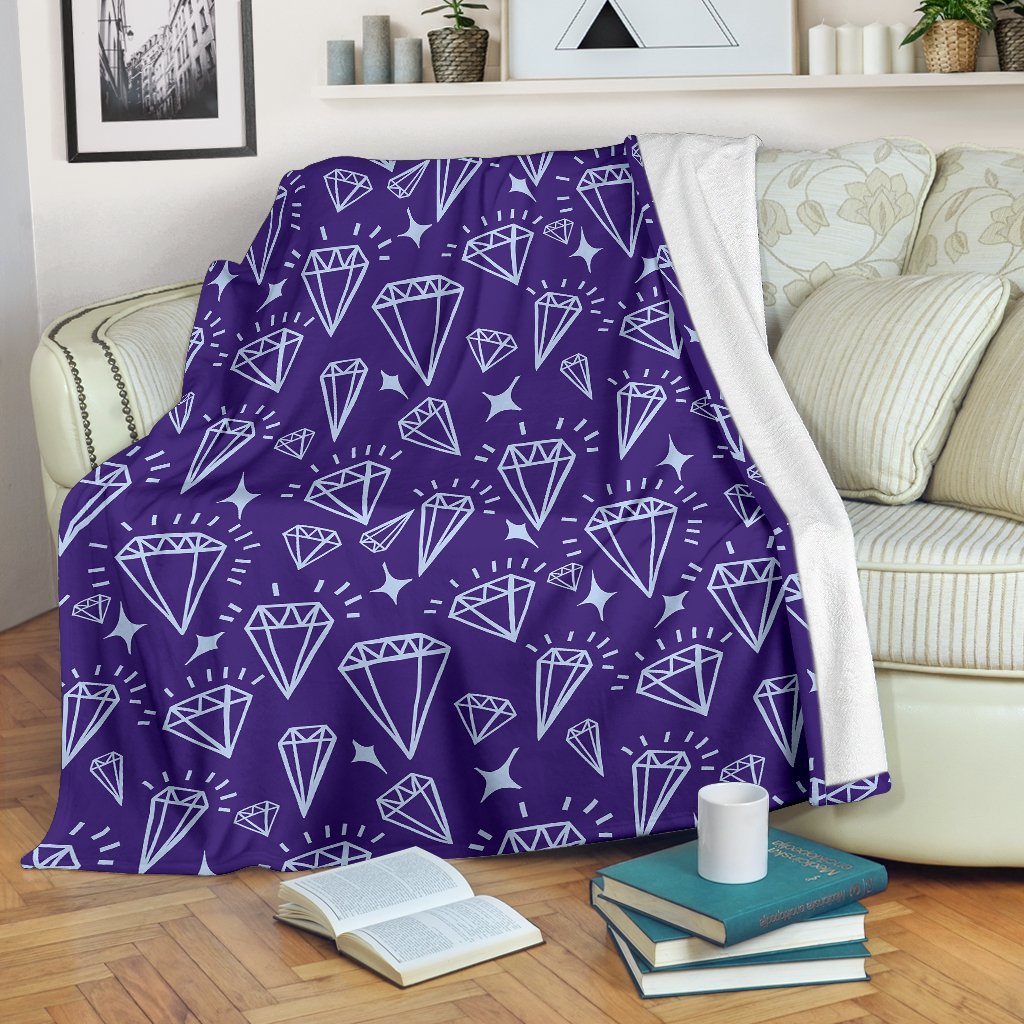 Diamond Purple Print Pattern Blanket-grizzshop