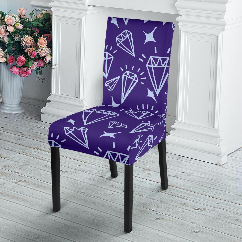 Diamond Purple Print Pattern Chair Cover-grizzshop