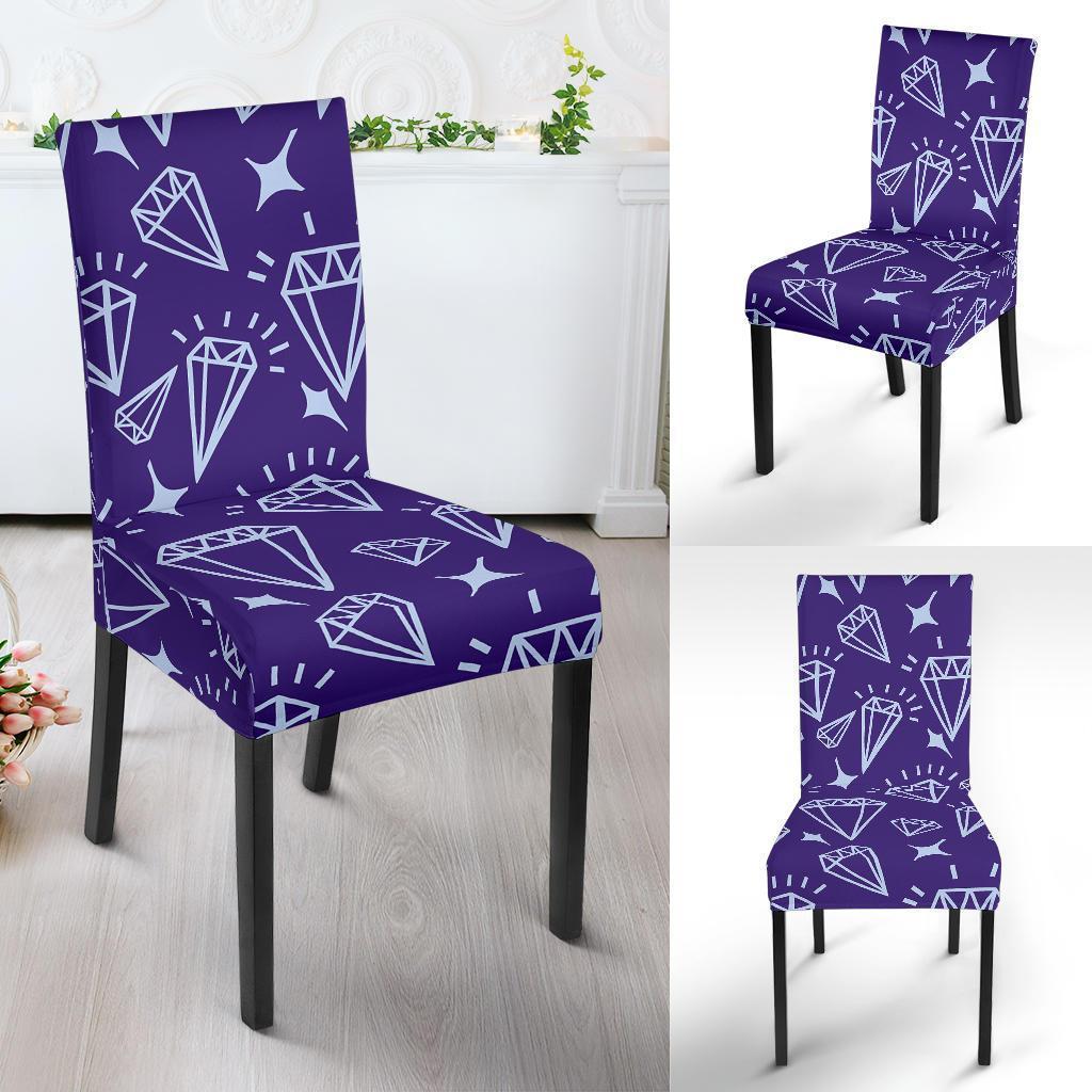 Diamond Purple Print Pattern Chair Cover-grizzshop