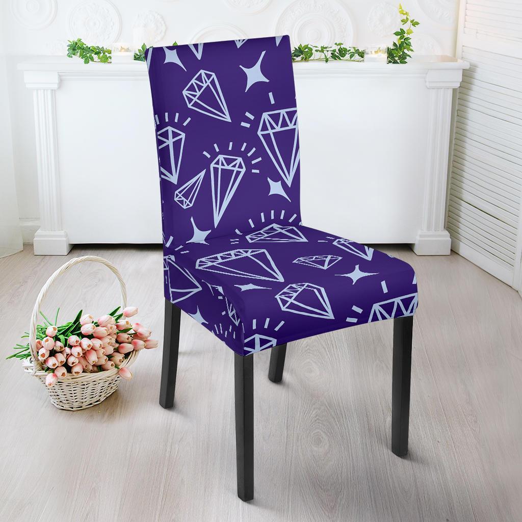 Diamond Purple Print Pattern Chair Cover-grizzshop