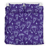 Diamond Purple Print Pattern Duvet Cover Bedding Set-grizzshop