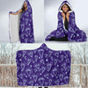 Diamond Purple Print Pattern Hooded Blanket-grizzshop