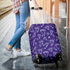 Diamond Purple Print Pattern Luggage Cover Protector-grizzshop