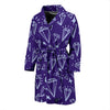 Diamond Purple Print Pattern Men Long Robe-grizzshop