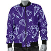 Diamond Purple Print Pattern Men's Bomber Jacket-grizzshop