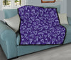 Diamond Purple Print Pattern Quilt-grizzshop