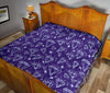 Diamond Purple Print Pattern Quilt-grizzshop