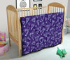 Diamond Purple Print Pattern Quilt-grizzshop