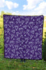 Diamond Purple Print Pattern Quilt-grizzshop