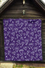 Diamond Purple Print Pattern Quilt-grizzshop