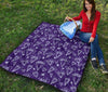 Diamond Purple Print Pattern Quilt-grizzshop