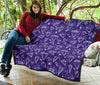 Diamond Purple Print Pattern Quilt-grizzshop