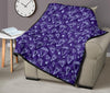 Diamond Purple Print Pattern Quilt-grizzshop