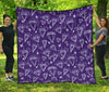 Diamond Purple Print Pattern Quilt-grizzshop