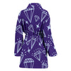 Diamond Purple Print Pattern Women Long Robe-grizzshop