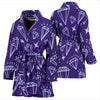 Diamond Purple Print Pattern Women Long Robe-grizzshop