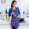 Diamond Purple Print Pattern Women's Apron-grizzshop