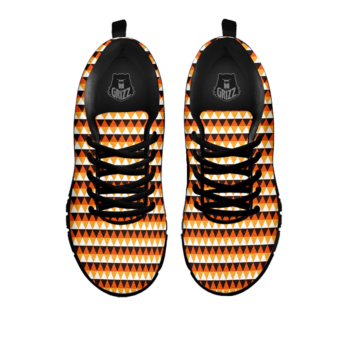 Diamond Shape Halloween Print Pattern Black Sneaker-grizzshop