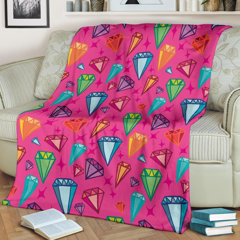 Diamond Colorful Pattern Print Blanket-grizzshop