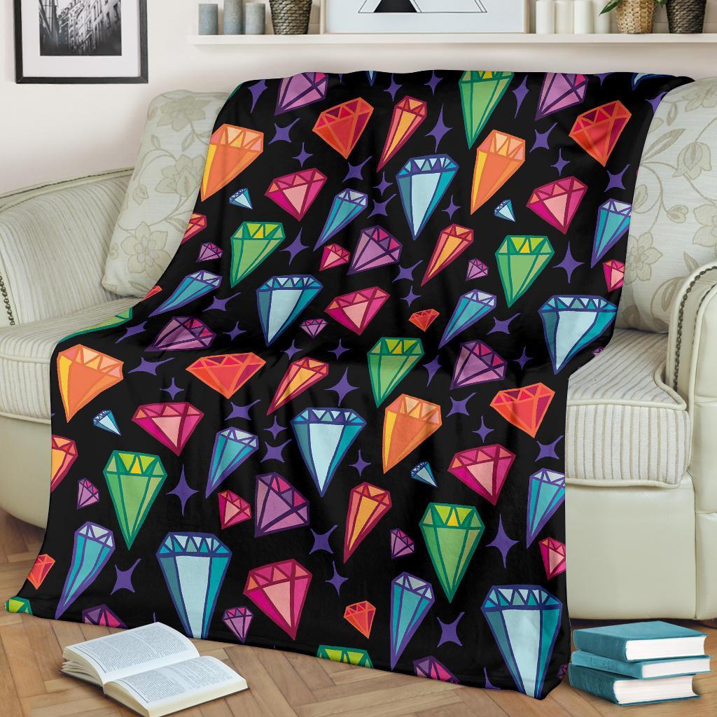 Diamond Colorful Print Pattern Blanket-grizzshop
