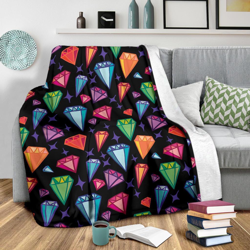 Diamond Colorful Print Pattern Blanket-grizzshop