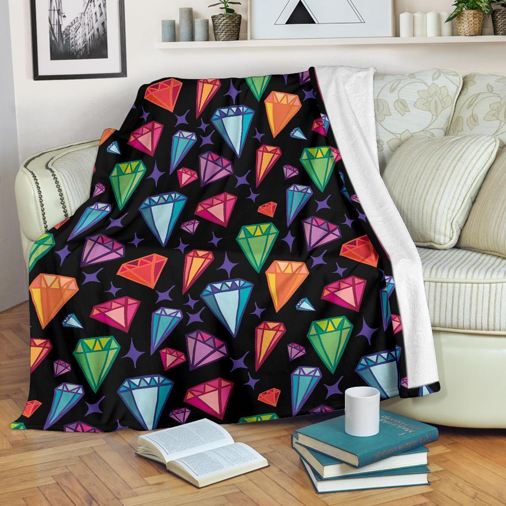 Diamond Colorful Print Pattern Blanket-grizzshop