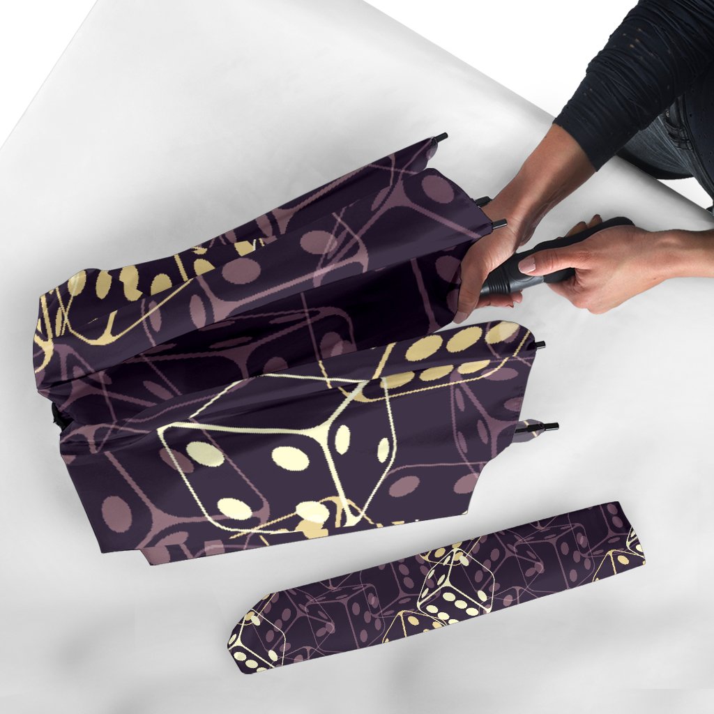 Dice Casino Pattern Print Automatic Foldable Umbrella-grizzshop