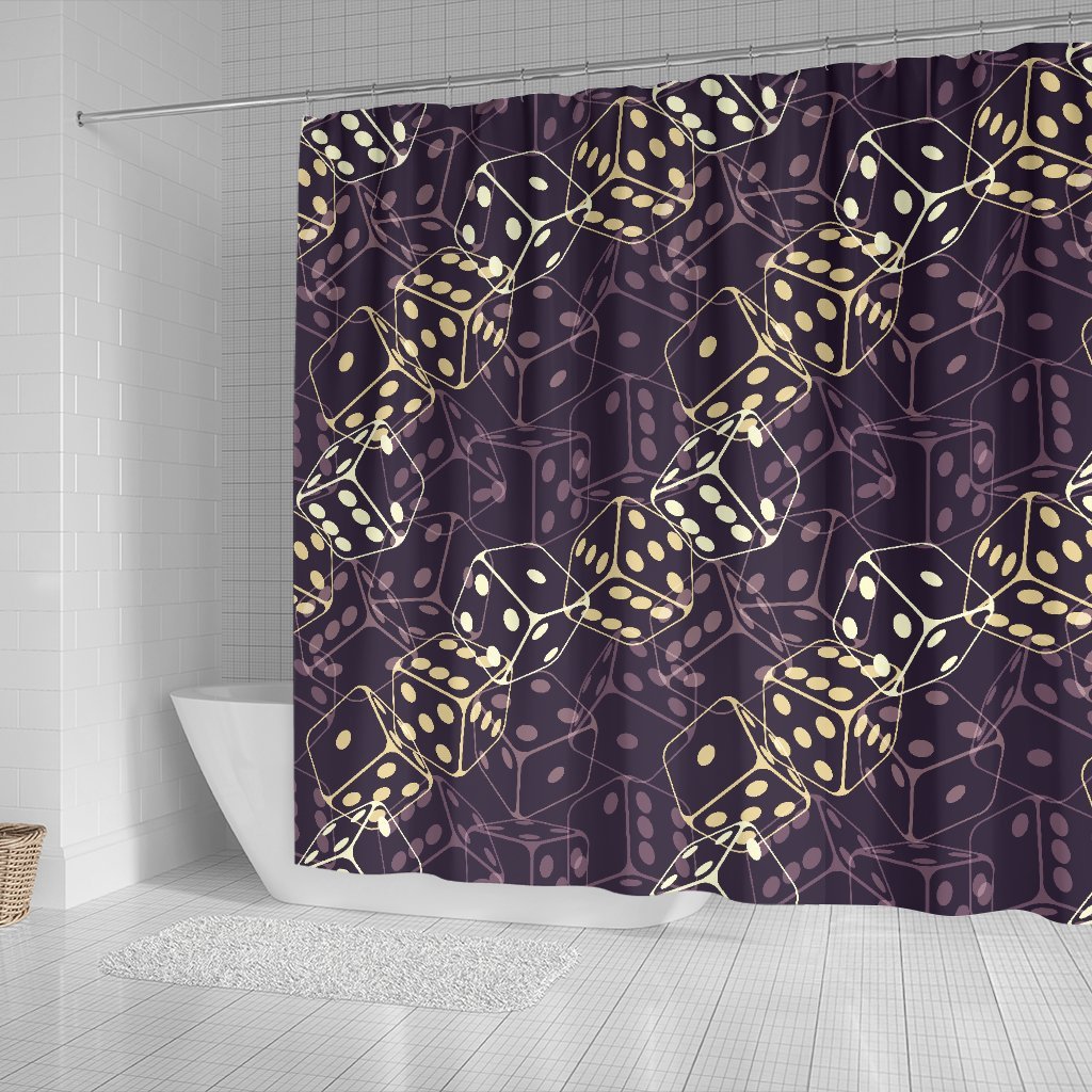 Dice Casino Pattern Print Bathroom Shower Curtain-grizzshop