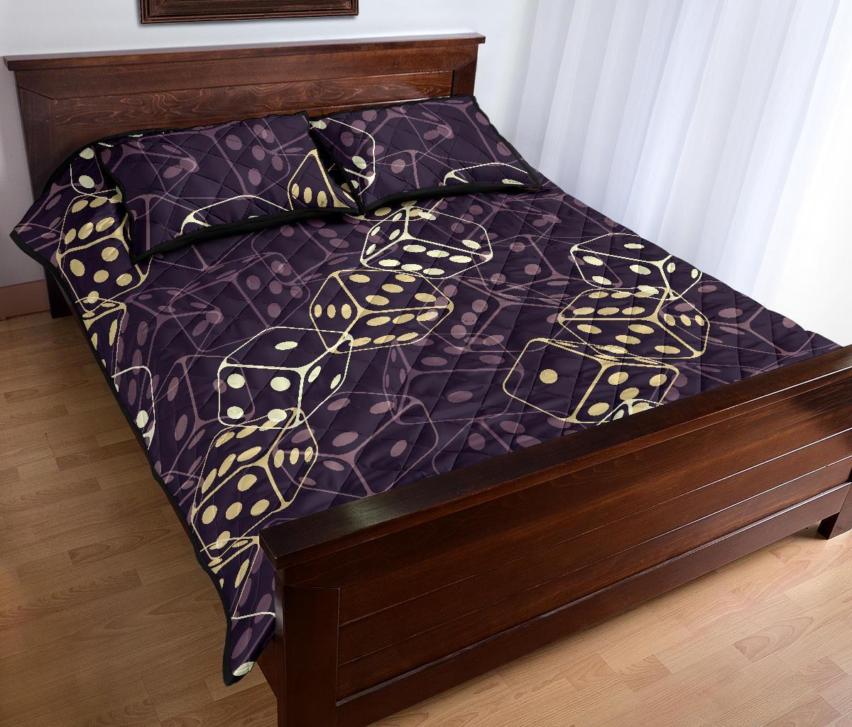 Dice Casino Pattern Print Bed Set Quilt-grizzshop