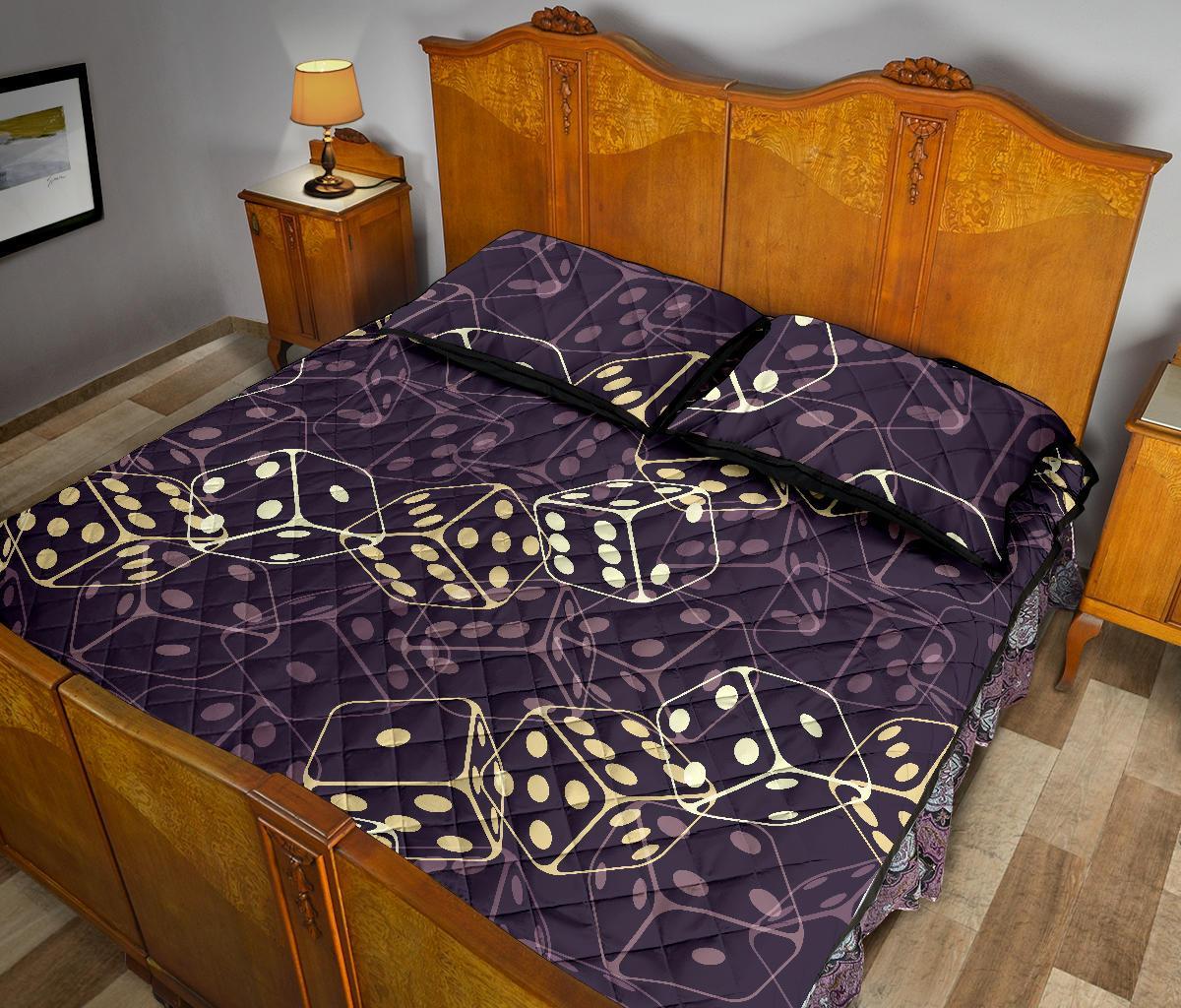 Dice Casino Pattern Print Bed Set Quilt-grizzshop