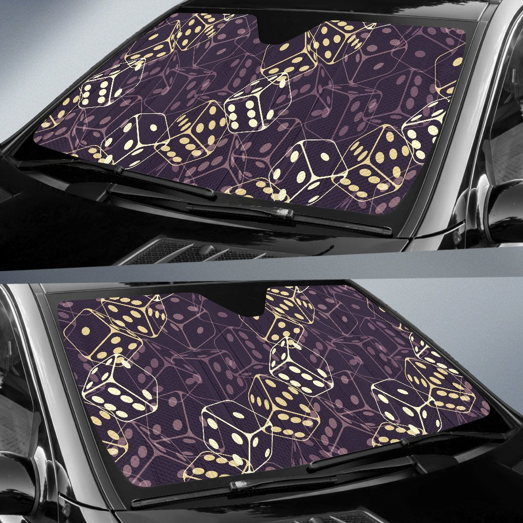 Dice Casino Pattern Print Car Sun Shade-grizzshop