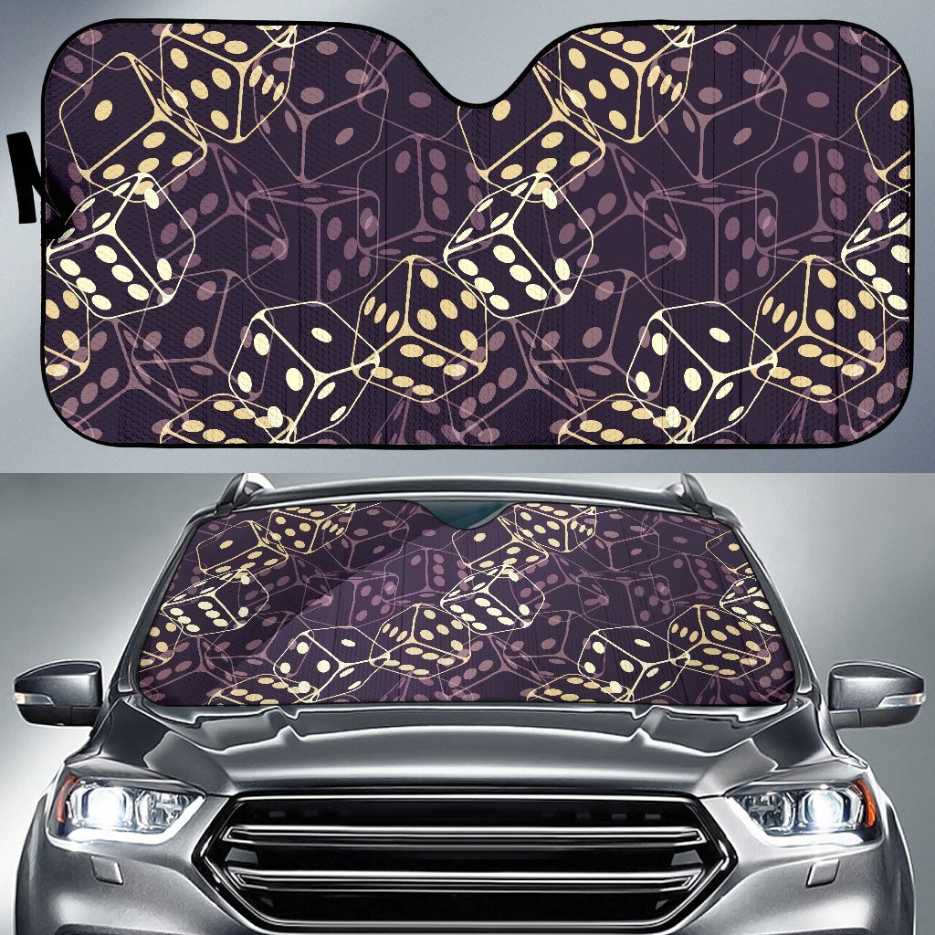 Dice Casino Pattern Print Car Sun Shade-grizzshop