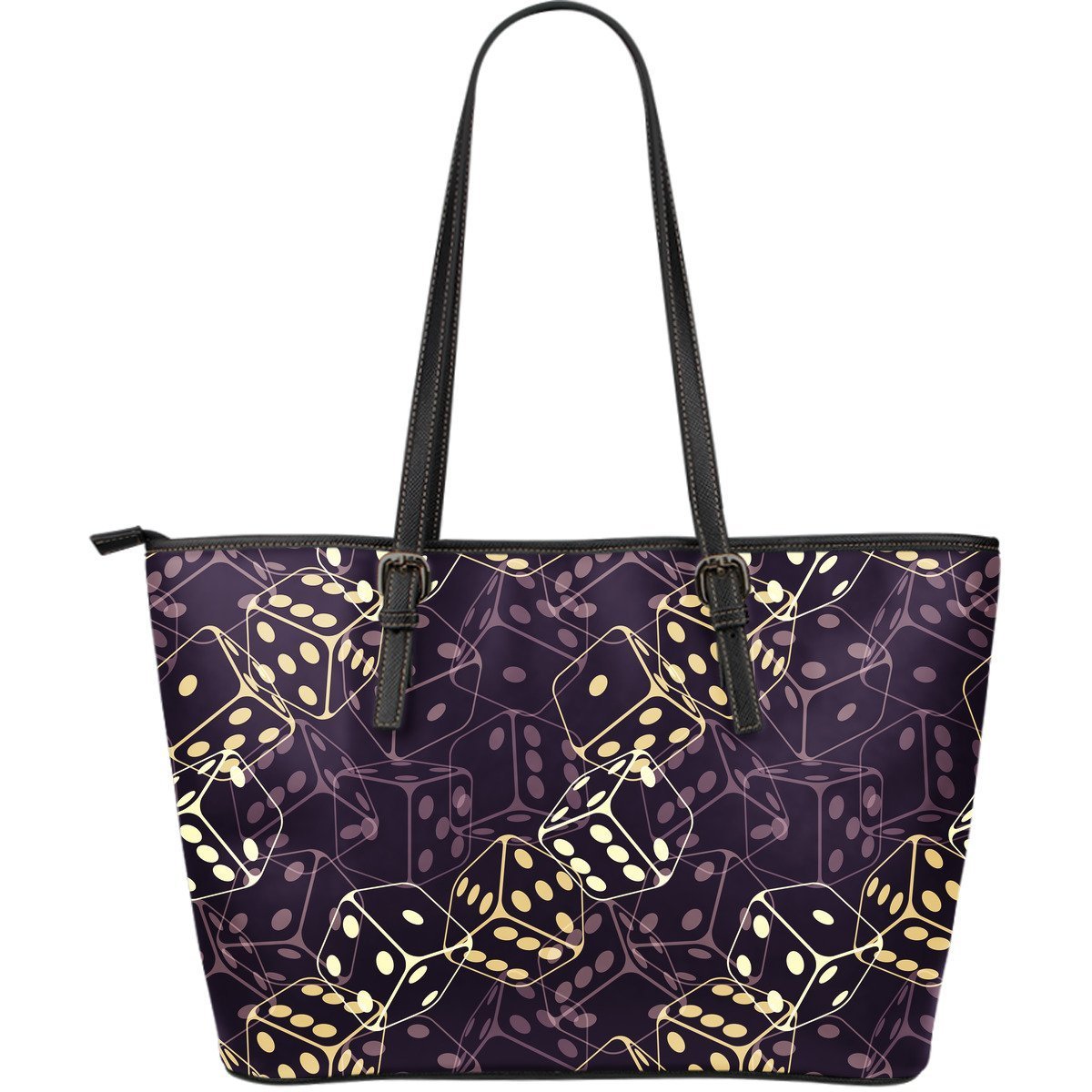 Dice Casino Pattern Print Leather Tote Bag-grizzshop