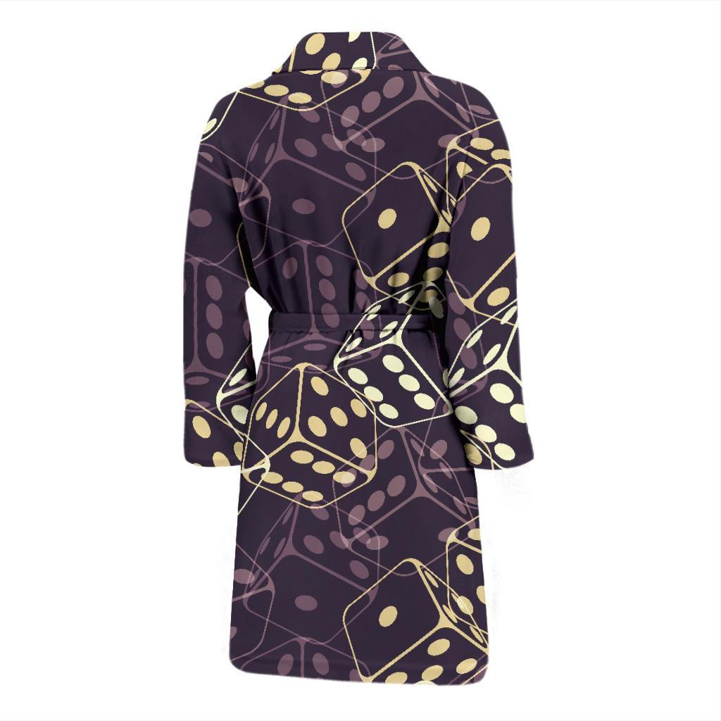 Dice Casino Pattern Print Men Long Robe-grizzshop