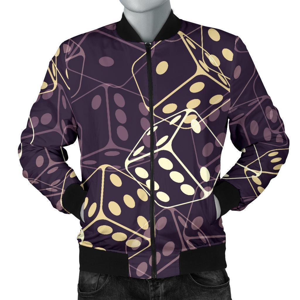 Dice Casino Pattern Print Men's Bomber Jacket-grizzshop