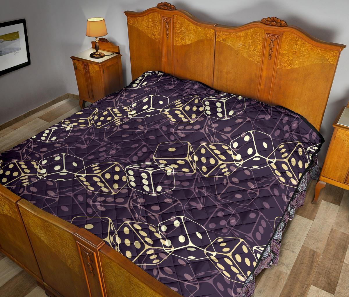 Dice Casino Pattern Print Quilt-grizzshop