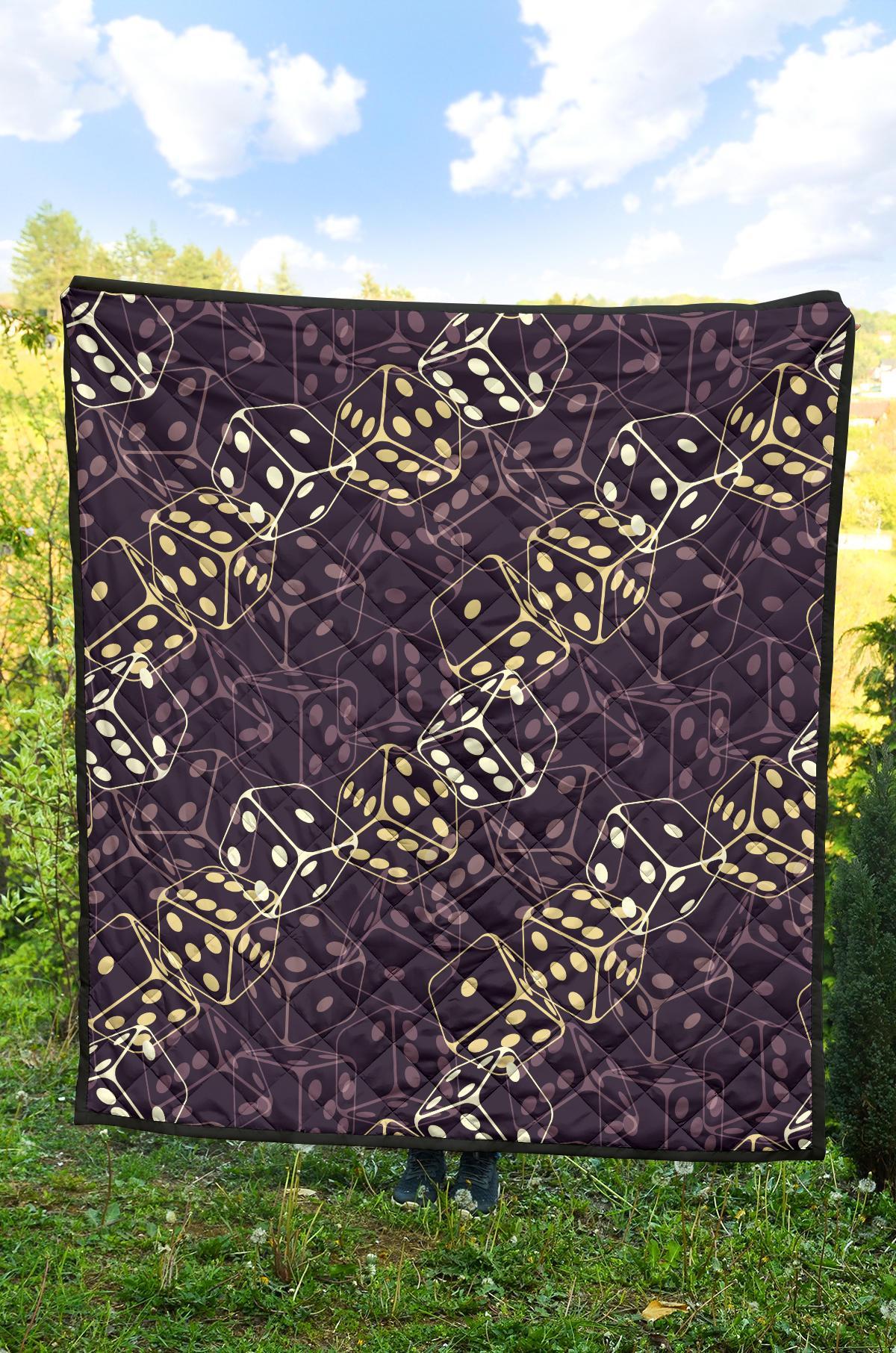 Dice Casino Pattern Print Quilt-grizzshop