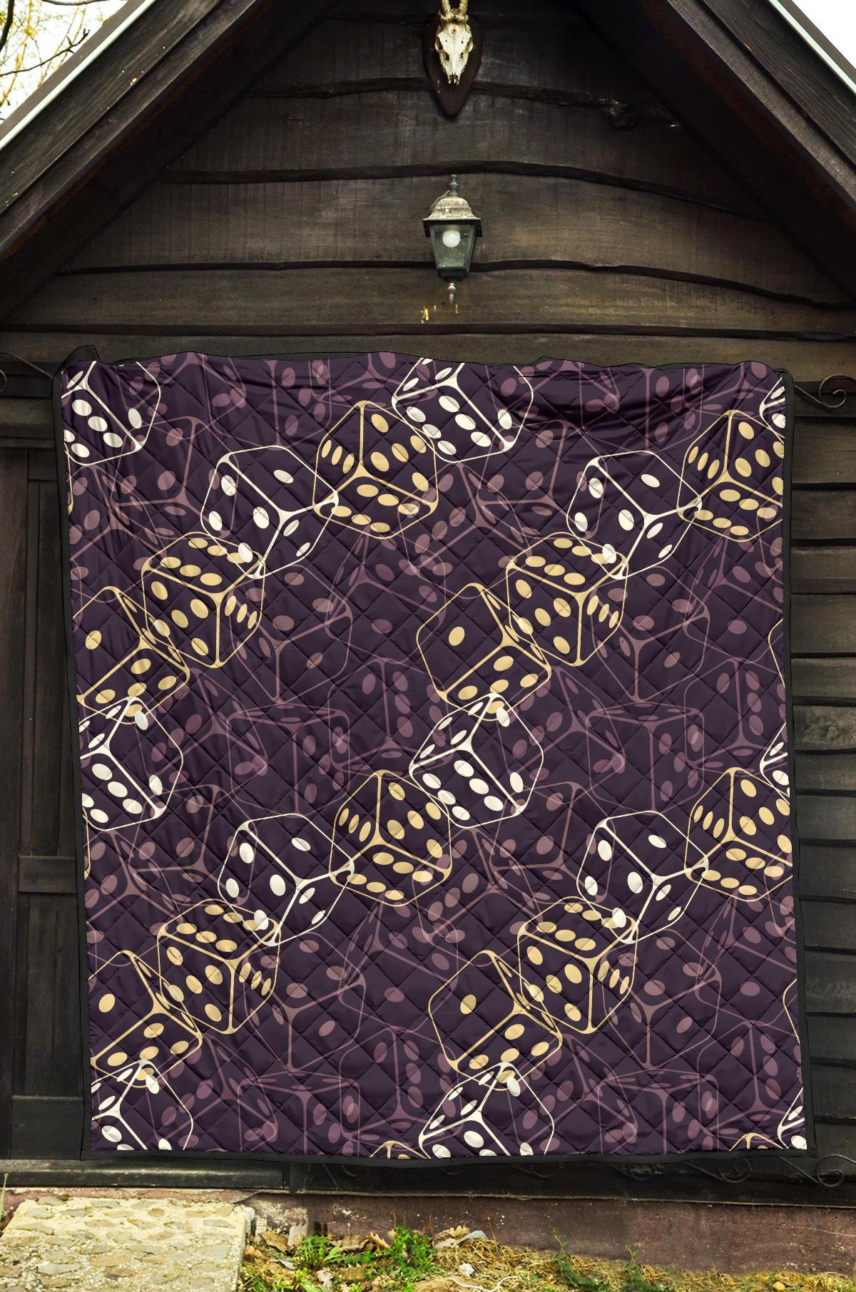 Dice Casino Pattern Print Quilt-grizzshop