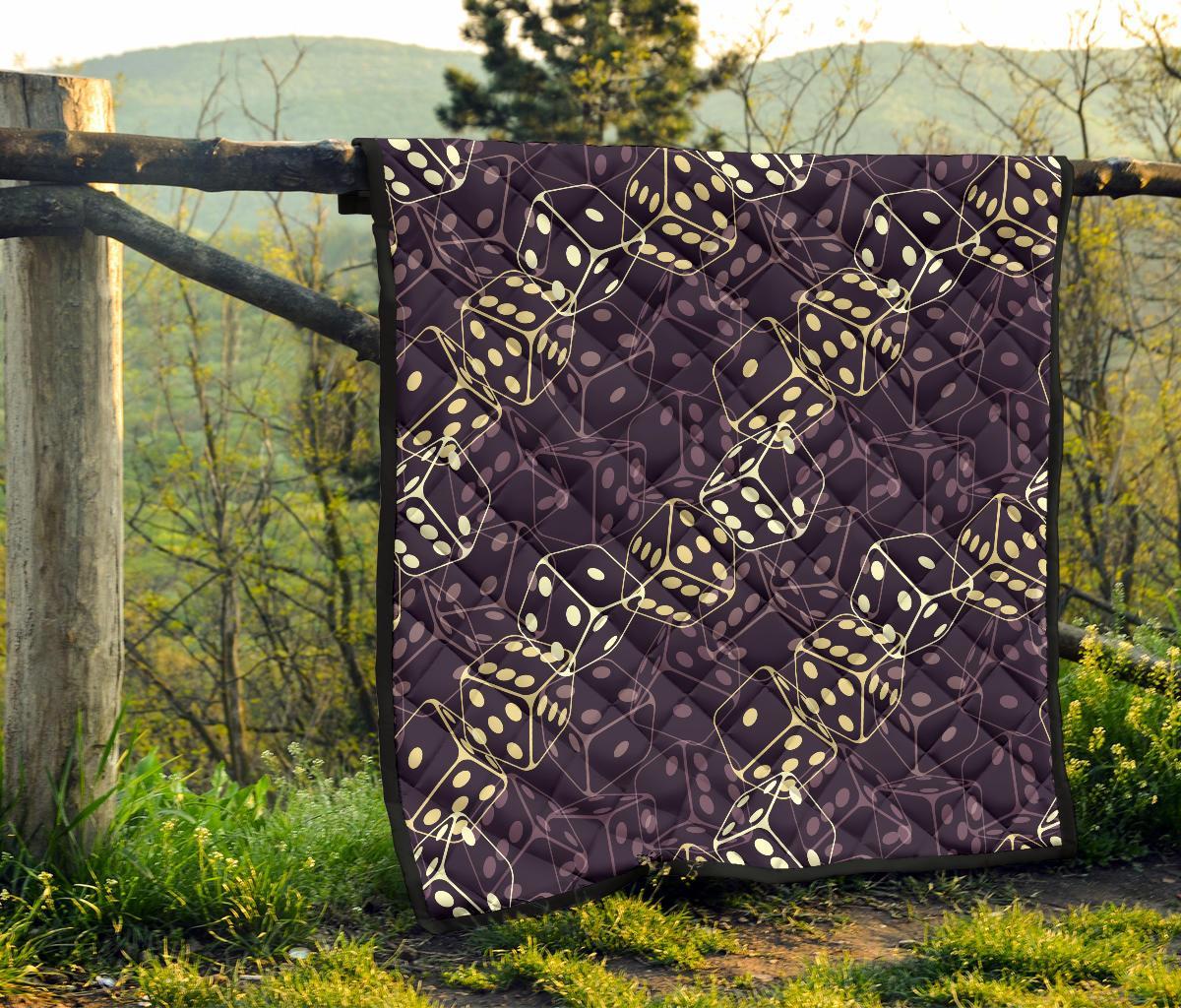Dice Casino Pattern Print Quilt-grizzshop