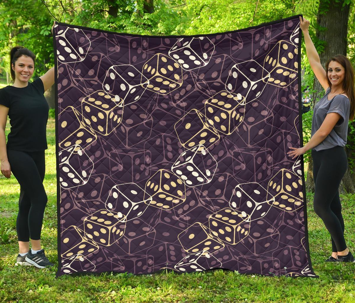 Dice Casino Pattern Print Quilt-grizzshop