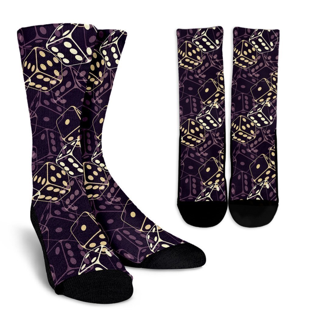 Dice Casino Pattern Print Unisex Crew Socks-grizzshop